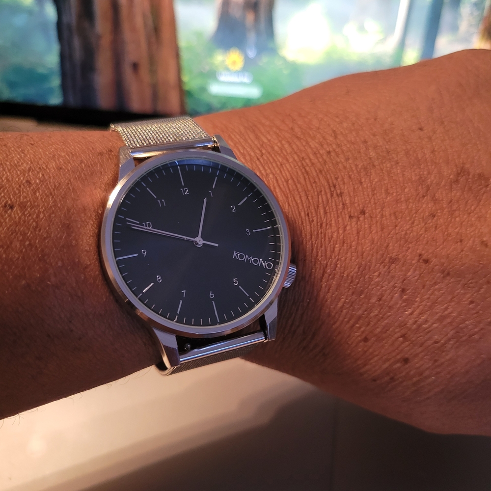 Komono Silver and Black Men's Watch